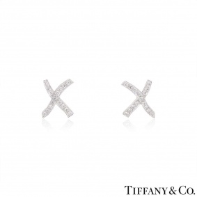 Tiffany & Co. Platinum Palomas X Diamond Earrings